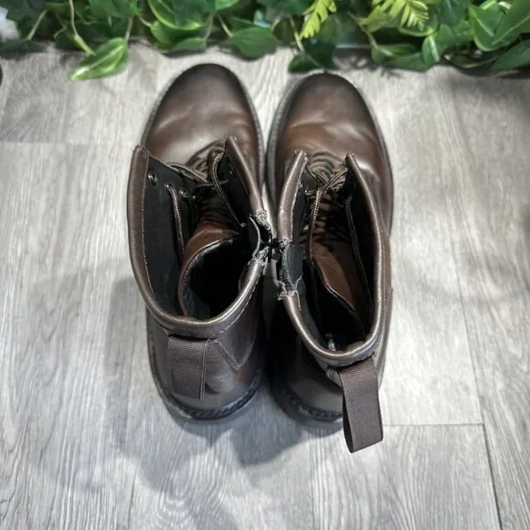 Thursday Boot Company Stomper Zip-Up Boot Brown Leather Mens 15 READ Boots